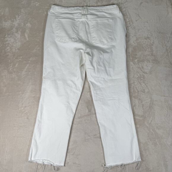 Good American Jeans White Good Curve Raw Hem Stretch Denim Women's Size 16 - Picture 4 of 9